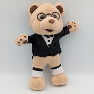 Steven Smith Stuffed Animals Q-Tee Bear Plush Tuxedo Glasses Spectacles 9 inch